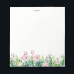 Botanical Pink Flamingo Floral Garland Custom Notepad<br><div class="desc">Botanical Pink Flamingo Floral Garland Custom Notepad | A feminine and whimsical notepad watercolor illustrations of blush pink flowers,  flamingo and tropical leaves. This will be a perfect tropical accent for your office.</div>