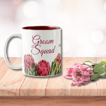 Botanical Pink Protea Floral Entourage Gift Coffee Two-Tone Coffee Mug<br><div class="desc">Botanical Pink Protea Floral Entourage Gift Coffee Mug.</div>