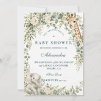 Botanical Pink Safari Girl Baby Shower