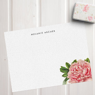 Botanical Pink Watercolor Peony Personalised Card