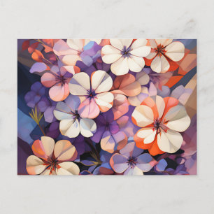 Botanical Plant Abstract Phlox Floral Postcard