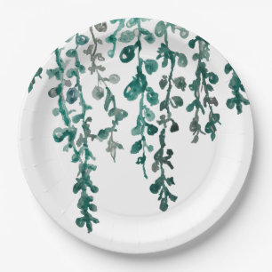 Botanical Plant Print Tropical Painting Paper Plate