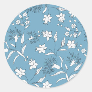 botanical plants classic round sticker