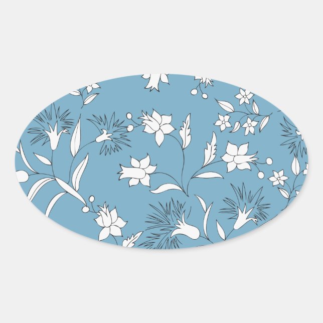 botanical plants oval sticker (Front)