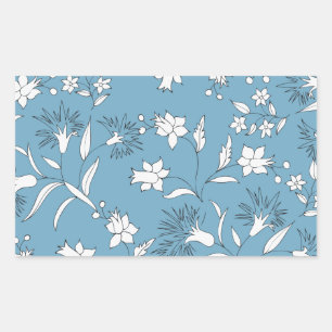 botanical plants rectangular sticker