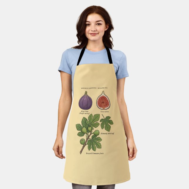 Botanical Plate Fig Ficus Carica Apron (Worn)