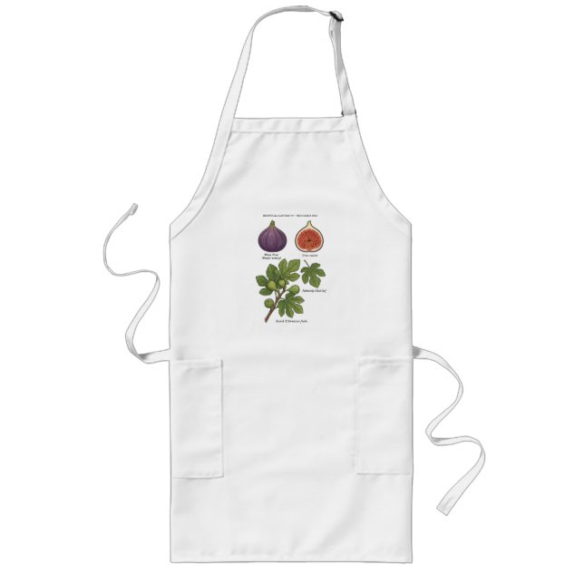 Botanical Plate Fig Ficus Carica  Long Apron (Front)