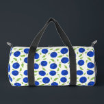 Botanical Plums Collection Ivory Duffle Bag<br><div class="desc">A delicate plum-inspired design featuring rich blue fruits,  fresh green leaves,  and soft floral accents. This pattern captures the charm of a summer orchard with its elegant botanical details and harmonious colour palette. Perfect for plum lovers and anyone who appreciates nature-inspired beauty with a sweet,  timeless touch.</div>