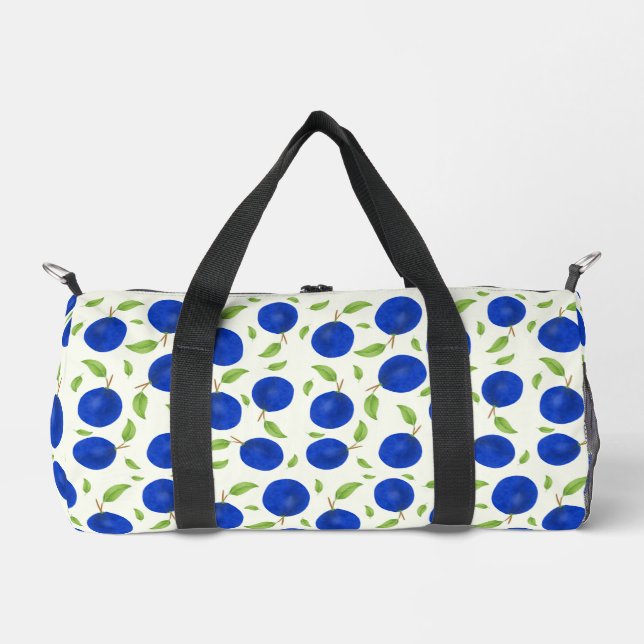 Botanical Plums Collection Ivory Duffle Bag (Front)