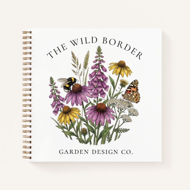 Botanical Pollinator Garden Notebook Journal (Front)