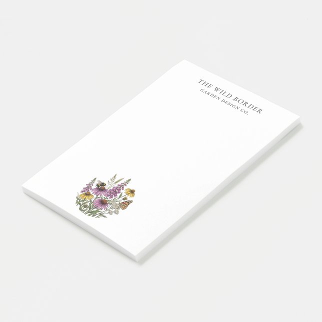 Botanical Pollinator Garden Post‑it Notes (Angled)
