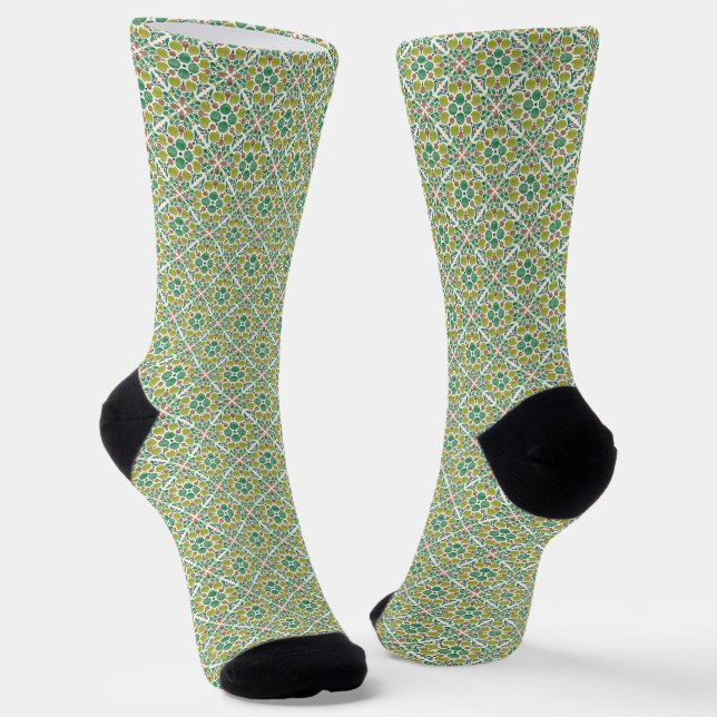 Botanical Pop - Olive Socks (Angled)