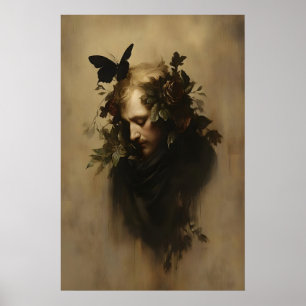 Botanical Portrait of Soul Dark Academia Print
