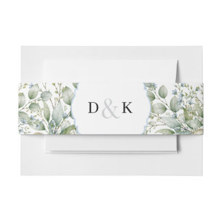 Botanical Print Invitation Belly Band
