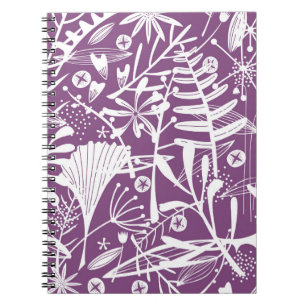 Botanical Purple Foliage Pattern Notebook