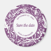 Botanical Purple Foliage Save the Date