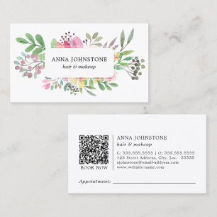 Botanical QR Code Appointment Business Card