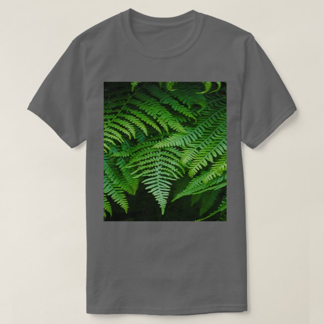 botanical rainforest foliage tropical fern leaf  T-Shirt (Design Front)
