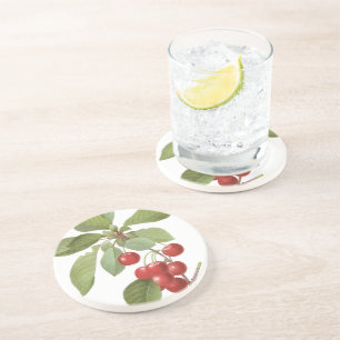 Botanical Red Cherries Coaster