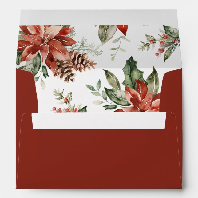 Botanical Red Holiday Envelope (Back (Bottom))