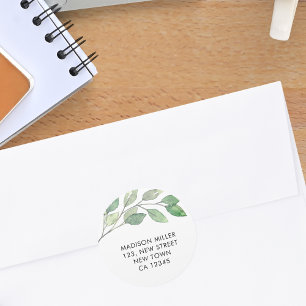 Botanical Return Address Classic Round Sticker
