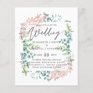 Botanical Rose Gold Sage Botanical Wedding Budget