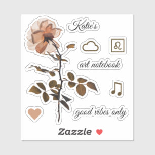 Botanical Rose with Personalized Words