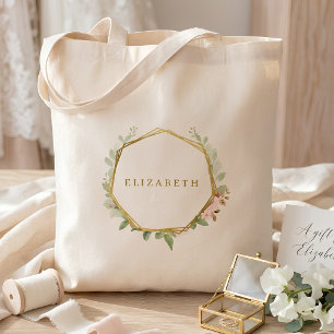 Botanical Rose Wreath Bridesmaid Tote Bag