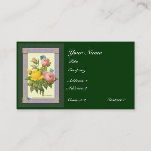Botanical Roses Custom Business Cards