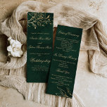 Botanical roses Green and gold Wedding Prorgam<br><div class="desc">Botanical roses Green and gold Wedding Prorgam
Matching iteams are available.</div>