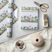 Botanical Safari Animals Wrapping Paper