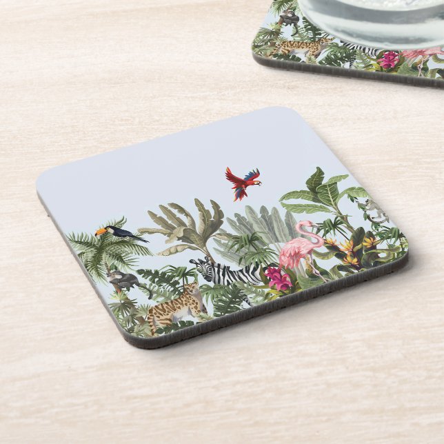 Botanical Safari Square Coaster - Tropical Jungle  (Left Side)