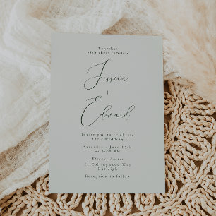 Botanical Sage Green Wedding Invitation