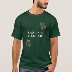 Botanical Santa's Helper Holiday Christmas T-Shirt