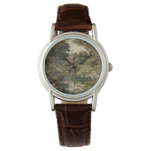Botanical scene of swans in an English garden Watch