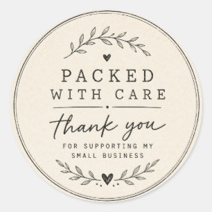Botanical Seal 3 Inch Round Thank You Sticker