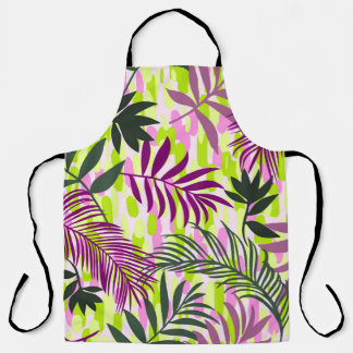 Botanical seamless pattern mixed with geometric sh apron