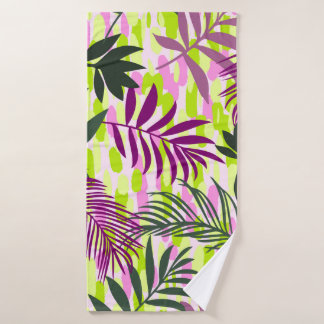 Botanical seamless pattern mixed with geometric sh bath towel