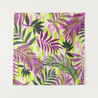 Botanical seamless pattern mixed with geometric sh tapestry