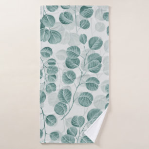 Botanical seamless pattern with vintage graphic si bath towel