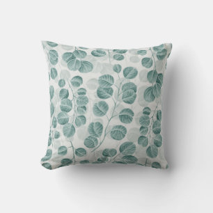Botanical seamless pattern with vintage graphic si cushion