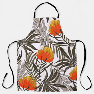 Botanical seamless tropical pattern with bright pl apron
