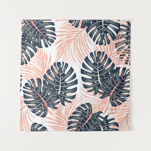 Botanical seamless tropical pattern with bright pl tapestry (Front)