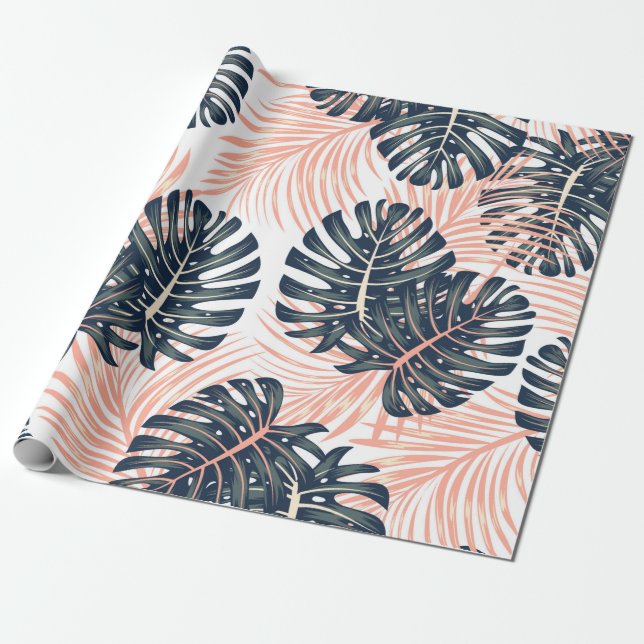Botanical seamless tropical pattern with bright pl wrapping paper (Unrolled)