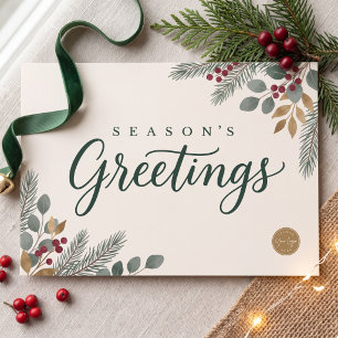 Botanical Season’s Greetings Corporate Holiday Card