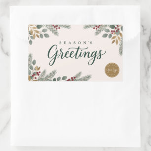 Botanical Season’s Greetings Corporate Rectangular Sticker