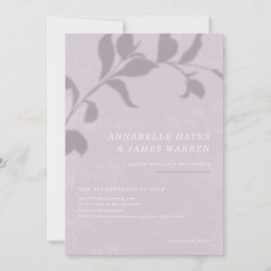Botanical Shadow Wedding Invitation - Purple
