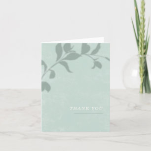 Botanical Shadow Wedding Thank You Card - Green