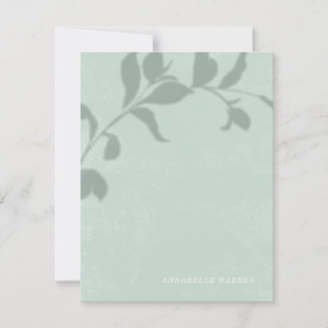 Botanical Shadow Women's Stationery - Green Card (Front)