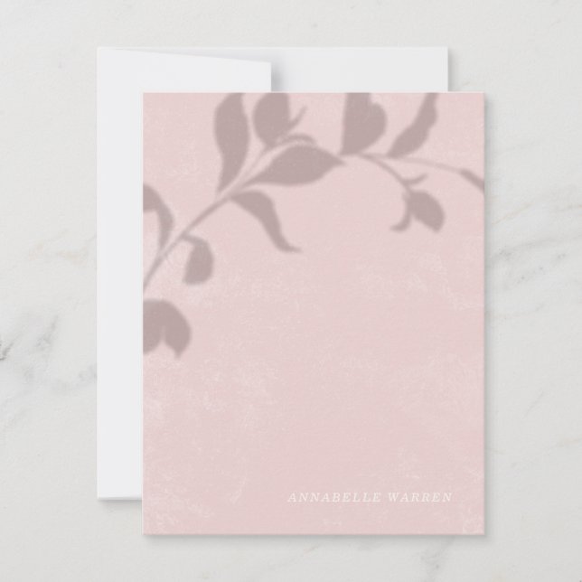 Botanical Shadow Women's Stationery - Pink Card (Front)